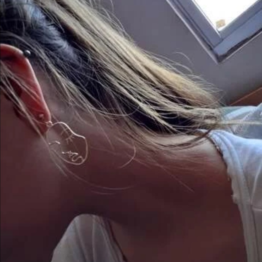 New Hollow Face Design Drop Earrings - Picture 3 of 3